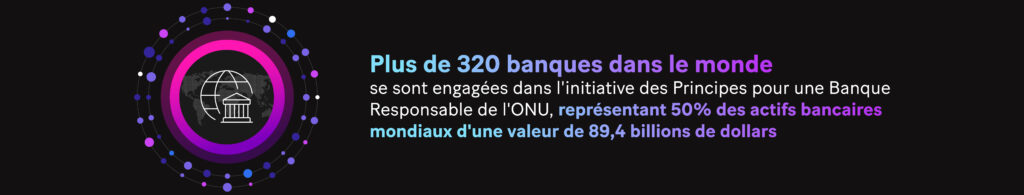 Image : Plus de 320 banques dans le monde se sont engagées dans l'initiative des Principes pour une Banque Responsable de l'ONU, représentant 50% des actifs bancaires mondiaux d'une valeur de 89,4 billions de dollars.